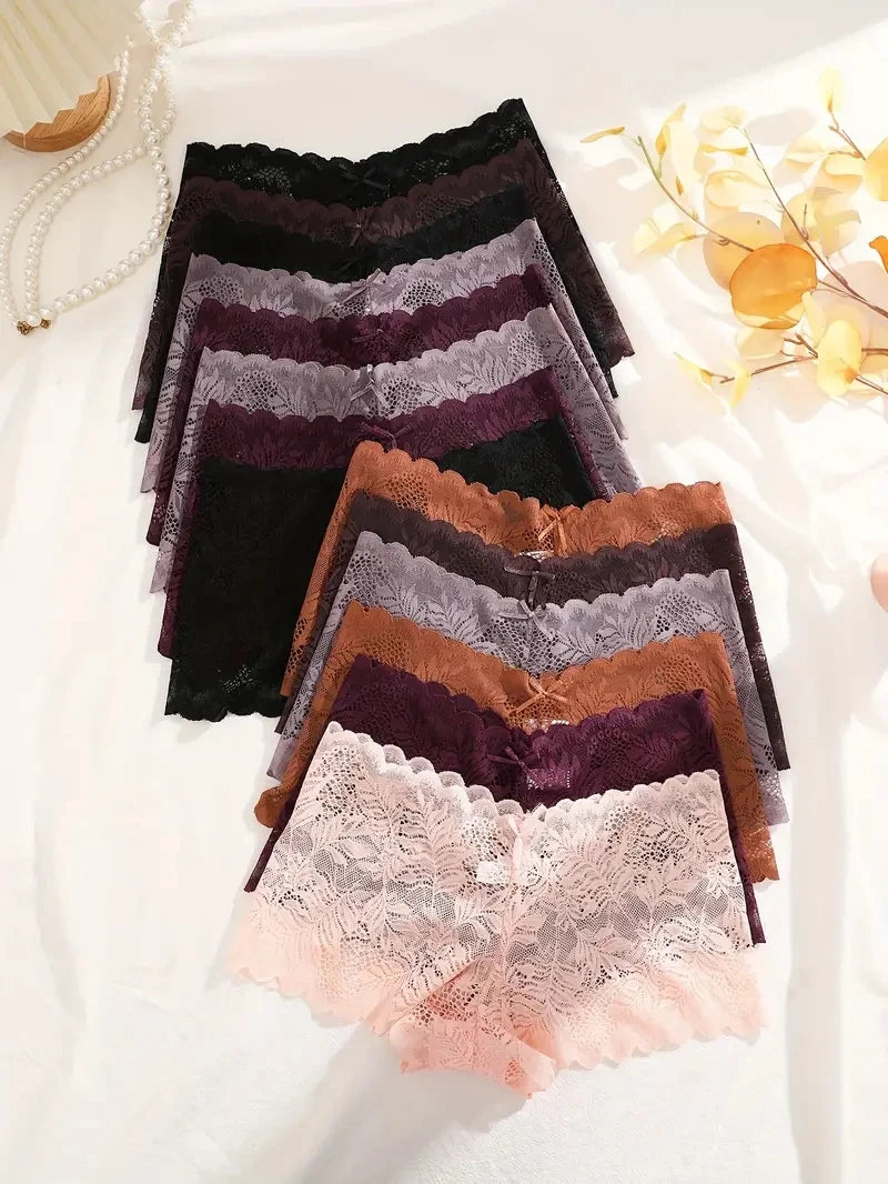14 pièces/ensemble femmes dentelle Boyshorts Sexy caleçons taille basse culottes dames mode florale sous-vêtements en dentelle S-XL filles culotte intimes