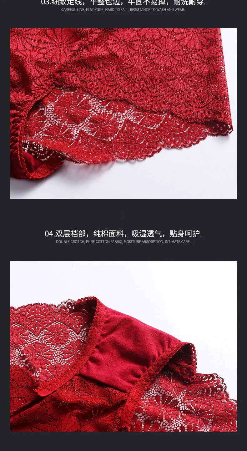 Sous-vêtements femmes taille haute lingerie sexy femmes évidé dentelle grande taille culottes slips ropa intérieur femenina ropa mujer