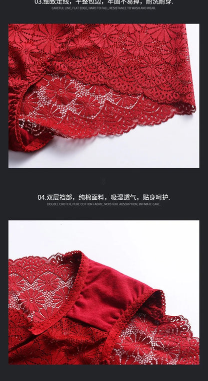 Sous-vêtements femmes taille haute lingerie sexy femmes évidé dentelle grande taille culottes slips ropa intérieur femenina ropa mujer