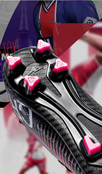 Chaussures de Football unisexes, hauts à lacets, pointes antidérapantes, Sports de plein air, crampons de Football athlétiques pour baskets d'entraînement professionnel