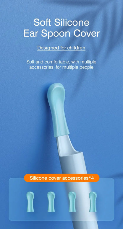 Endoscope d'oreille visuel sans fil avec caméra, outils de livres d'oreille, cuillère sûre, cure-oreille en silicone, dissolvant d'avertissement d'oreille, kanoscope Shoous, caméra 5MP