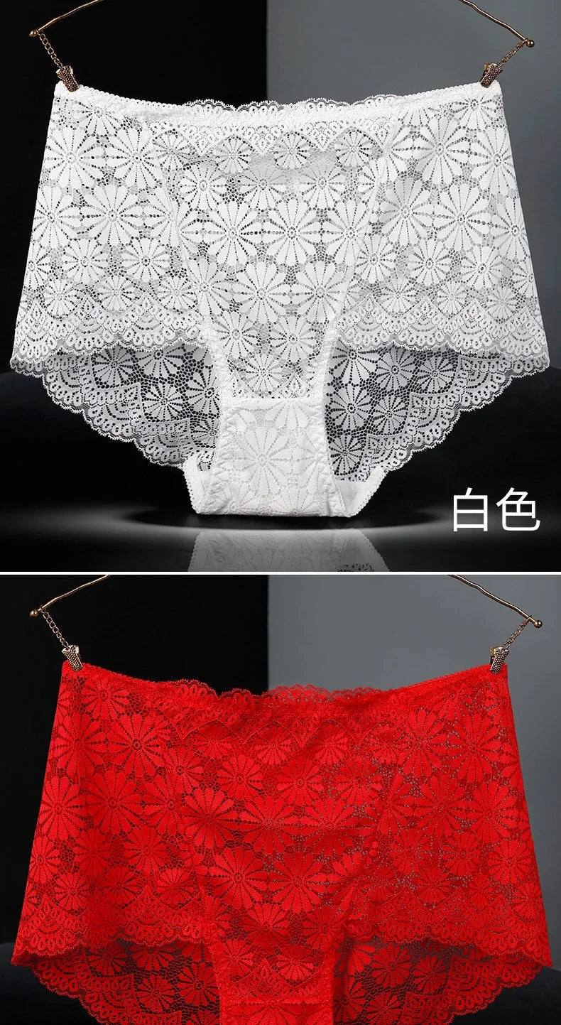 Sous-vêtements femmes taille haute lingerie sexy femmes évidé dentelle grande taille culottes slips ropa intérieur femenina ropa mujer