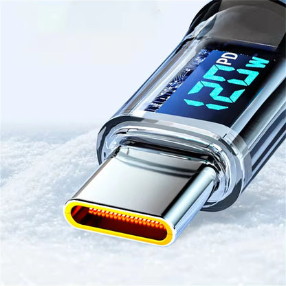 NNBILI-Câble USB Type-C vers Type-C, 120W, charge ultra rapide, avec écran LED, pour téléphone Huawei, Oppo, Vivo