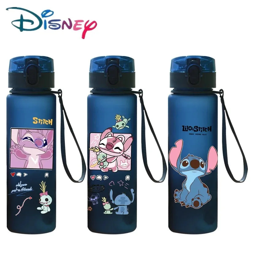 560ML point ange dessin animé tasse d'eau gris bleu Portable en plastique grande capacité figurines de dessin animé tasse transparente Sports de plein air eau