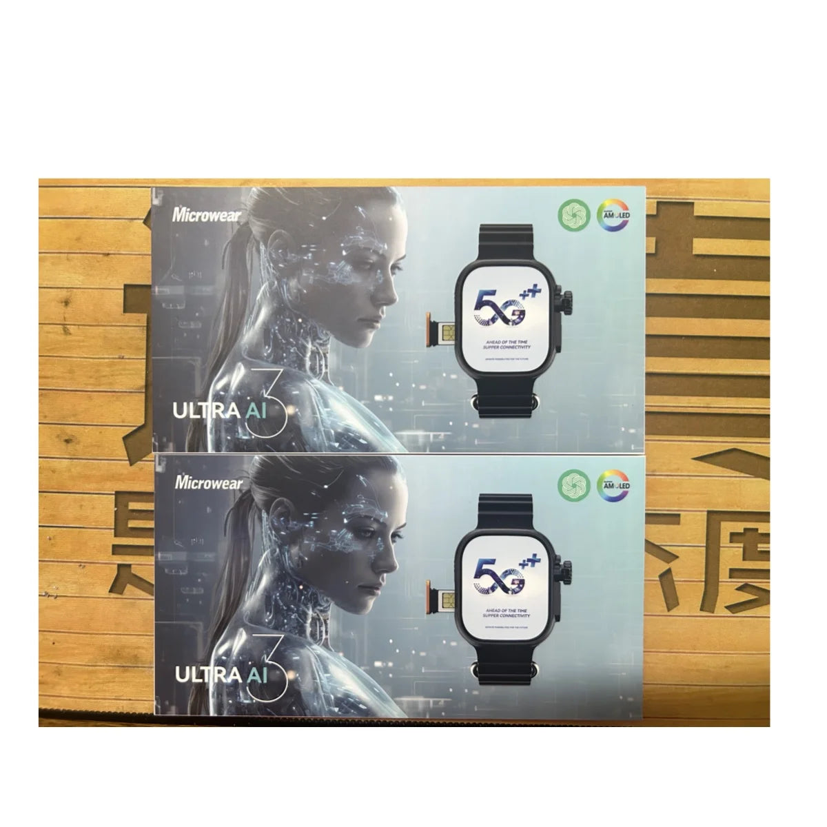 Microwear Ultra Ai3 Smartwatch 5G 180 °   Caméra rotative Google Play GPS WIFI 2.2 pouces Amoled HD affichage 4G appelant Smartwatch hommes