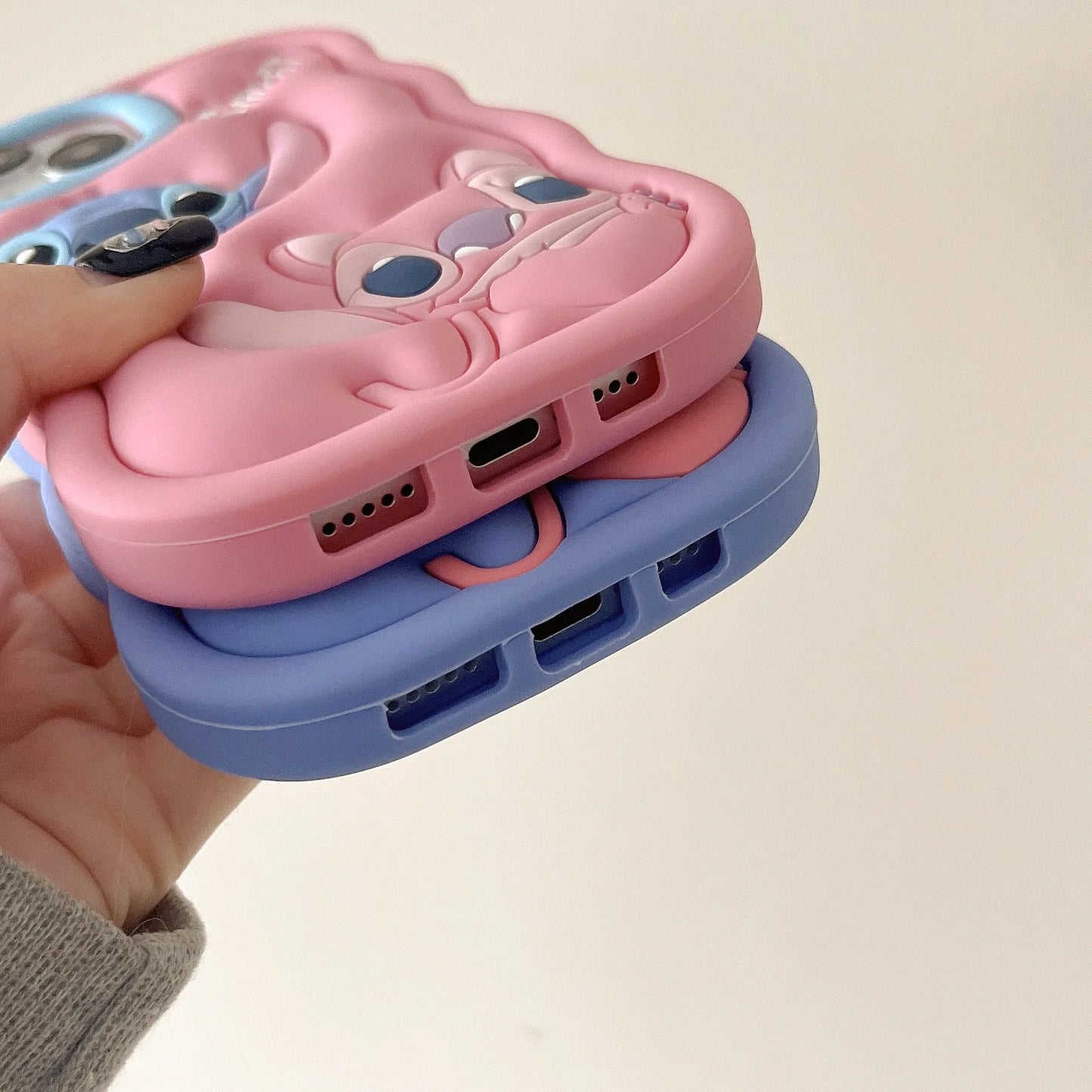 Dessin animé Disney Stitch Iphone 11 12 13 14 15 Pro Plus, mignon matériau en Silicone, coque de téléphone Simple tout compris, cadeau de saint valentin