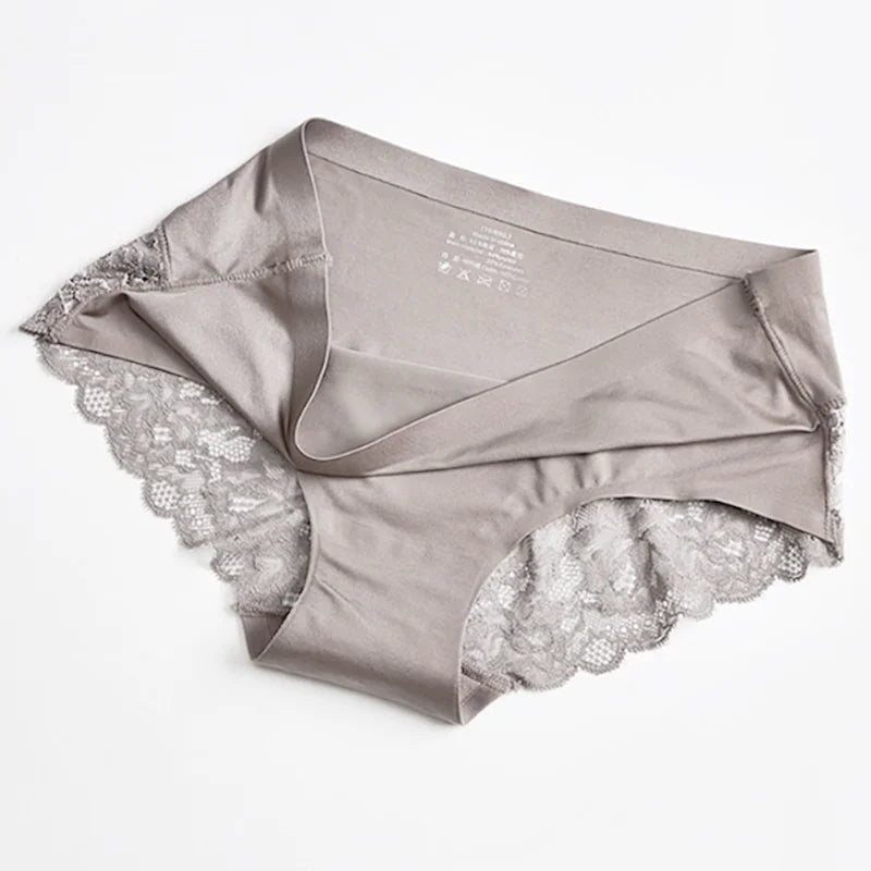 TrowBridge 3 pièces/ensemble culottes pour femmes sous-vêtements en dentelle exquise Lingerie Sexy grande taille slips en Satin de soie douce caleçons doux et confortables