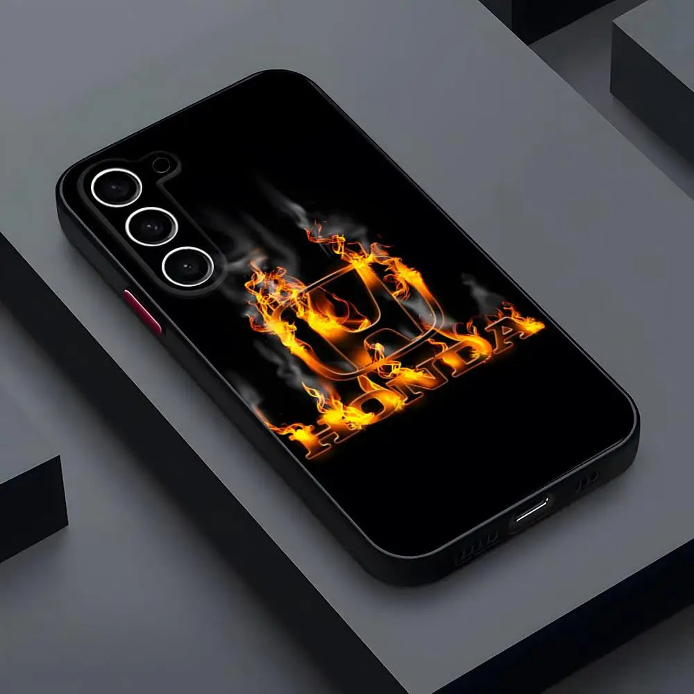 Coque de téléphone pour voitures de Performance rastar-h-hondaes, étui arrière de luxe mat Transparent pour Samsung S22 FE S23 Ultra S24 Plus S25