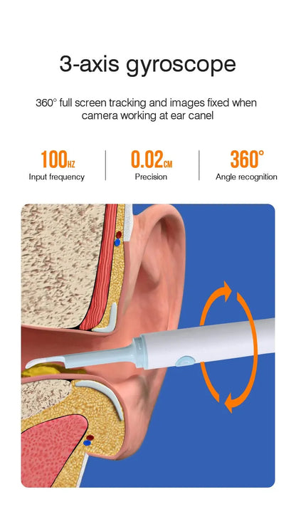 Endoscope d'oreille visuel sans fil avec caméra, outils de livres d'oreille, cuillère sûre, cure-oreille en silicone, dissolvant d'avertissement d'oreille, kanoscope Shoous, caméra 5MP