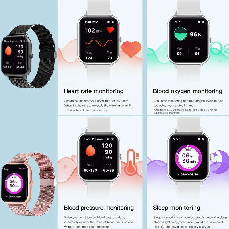 Montre intelligente étanche IP68 pour hommes et femmes, tracker de fitness, fréquence cardiaque, appel Bluetooth, IOS, Android, Xiaomi, nouveau, 2025