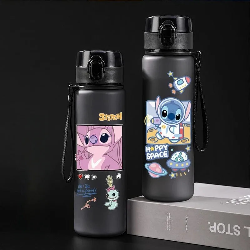 560ML point ange dessin animé tasse d'eau gris bleu Portable en plastique grande capacité figurines de dessin animé tasse transparente Sports de plein air eau