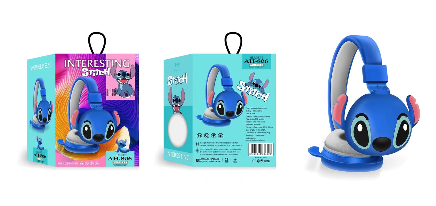 Nouveau Disney point sans fil Bluetooth casque AH-806 HIFI stéréo son pliable casques avec micro Anime dessin animé enfants cadeau