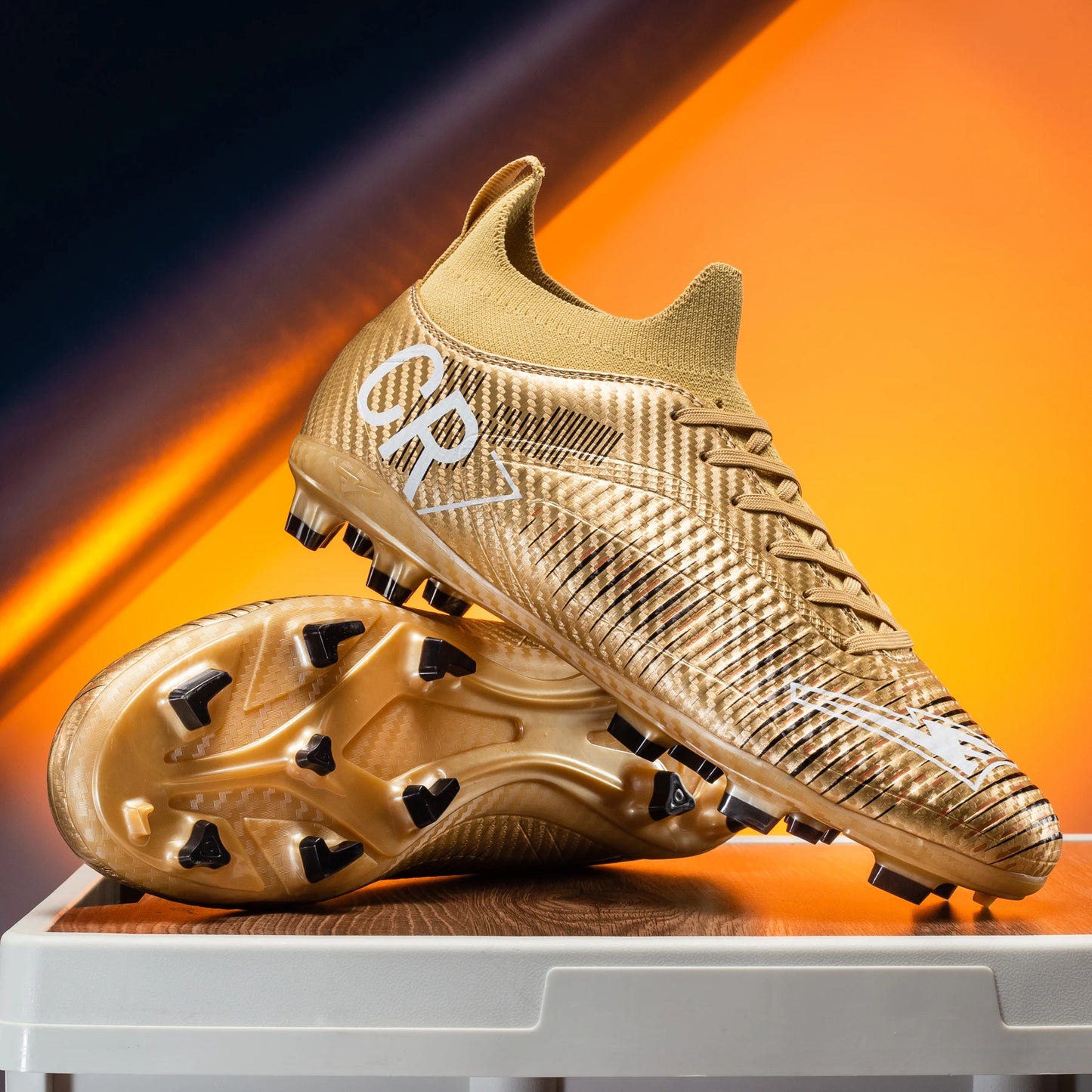 Chaussures de Football unisexes, hauts à lacets, pointes antidérapantes, Sports de plein air, crampons de Football athlétiques pour baskets d'entraînement professionnel