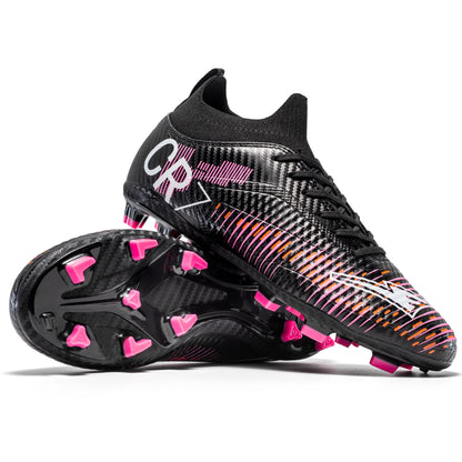 Chaussures de Football unisexes, hauts à lacets, pointes antidérapantes, Sports de plein air, crampons de Football athlétiques pour baskets d'entraînement professionnel