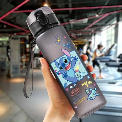 560ML point ange dessin animé tasse d'eau gris bleu Portable en plastique grande capacité figurines de dessin animé tasse transparente Sports de plein air eau