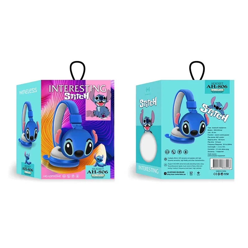 Nouveau Disney point sans fil Bluetooth casque AH-806 HIFI stéréo son pliable casques avec micro Anime dessin animé enfants cadeau