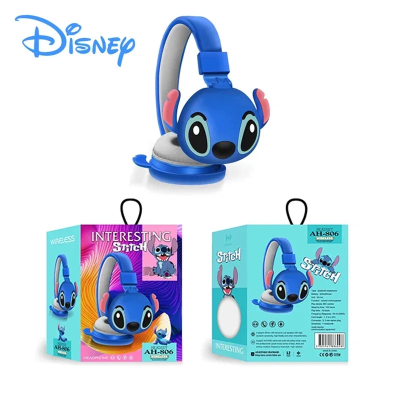 Nouveau Disney point sans fil Bluetooth casque AH-806 HIFI stéréo son pliable casques avec micro Anime dessin animé enfants cadeau