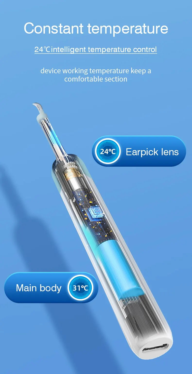 Endoscope d'oreille visuel sans fil avec caméra, outils de livres d'oreille, cuillère sûre, cure-oreille en silicone, dissolvant d'avertissement d'oreille, kanoscope Shoous, caméra 5MP