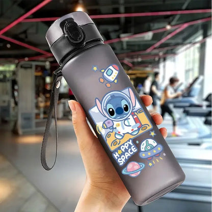 560ML point ange dessin animé tasse d'eau gris bleu Portable en plastique grande capacité figurines de dessin animé tasse transparente Sports de plein air eau