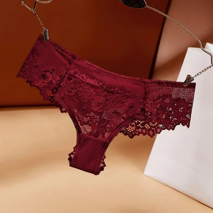 Sous-vêtements Sexy en dentelle pour femmes, culotte élégante en dentelle ajourée, Lingerie respirante, tentation brodée, intimes