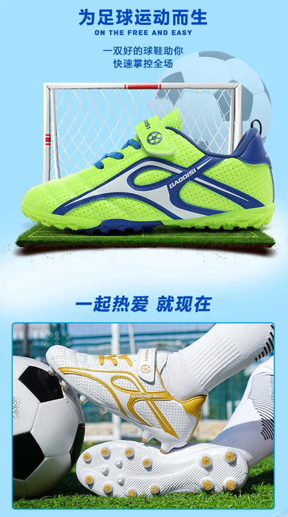 Chaussures de football professionnelles d'intérieur pour enfants, chaussures de terrain de football pour garçons, baskets originales, match rapide, TF, AG Society, Aleats