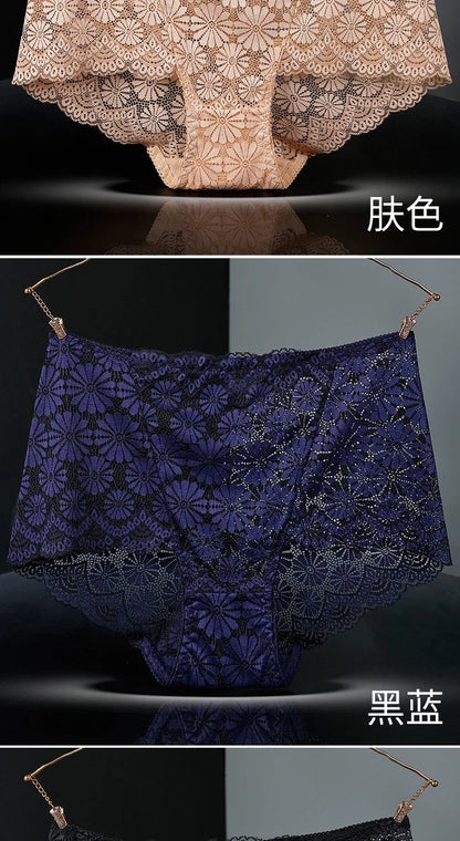 Sous-vêtements femmes taille haute lingerie sexy femmes évidé dentelle grande taille culottes slips ropa intérieur femenina ropa mujer