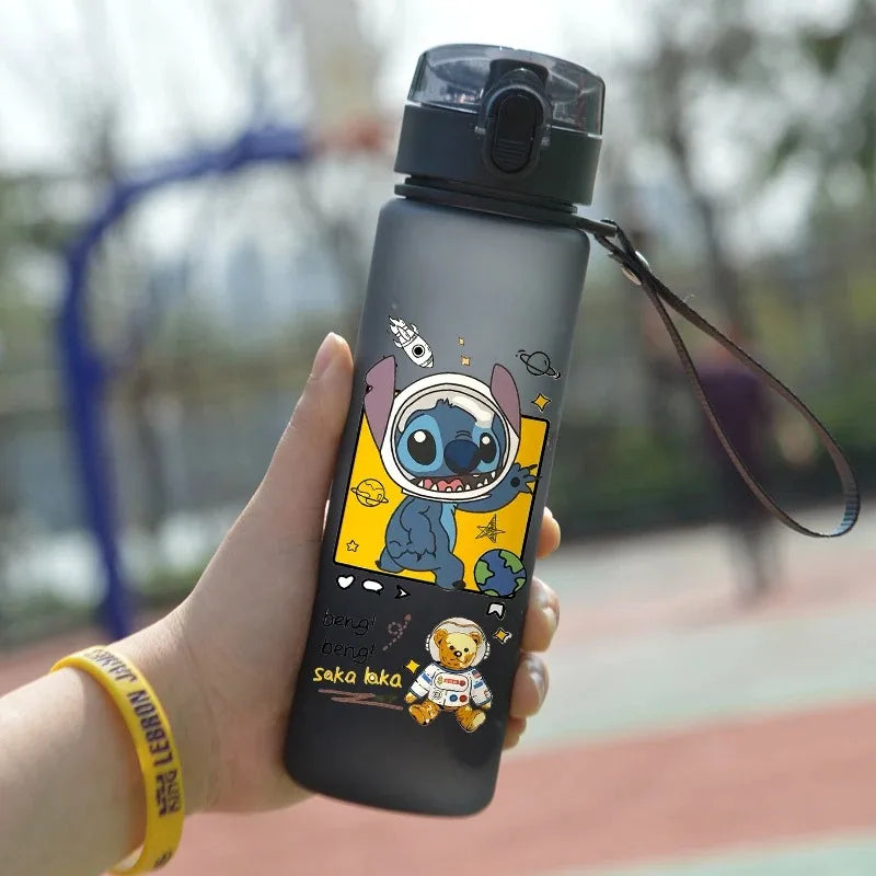 560ML point ange dessin animé tasse d'eau gris bleu Portable en plastique grande capacité figurines de dessin animé tasse transparente Sports de plein air eau